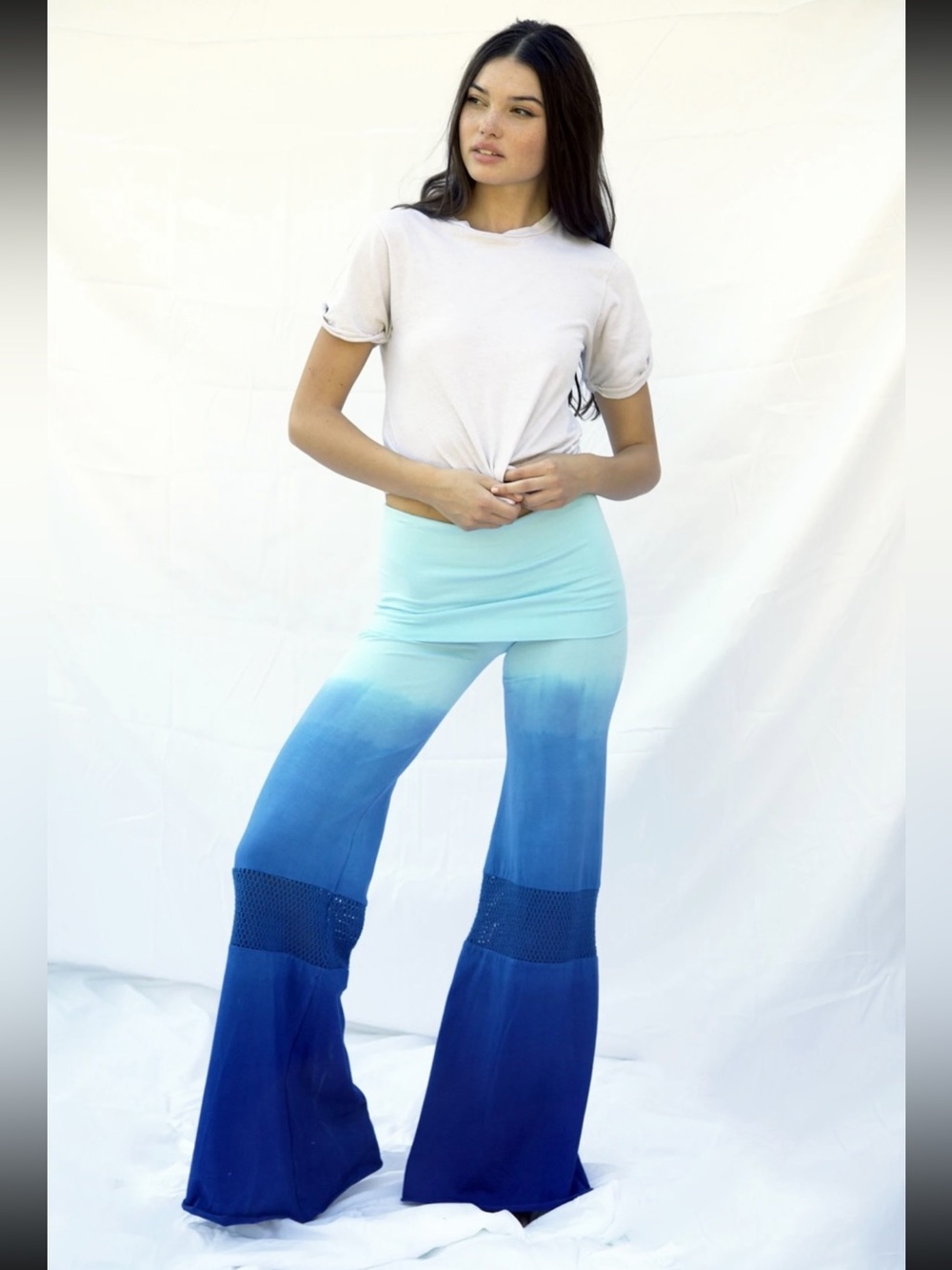 🆕 Nightcap Clothing fold-over beach pants in dip tie dye. Size S
